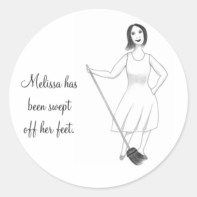 Swept Off Her Feet Bridal Shower Stickers (Front)