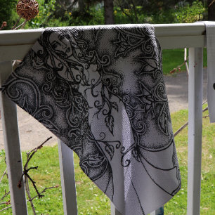 Swept up Ink Goddess Pagan Art Tea Towel