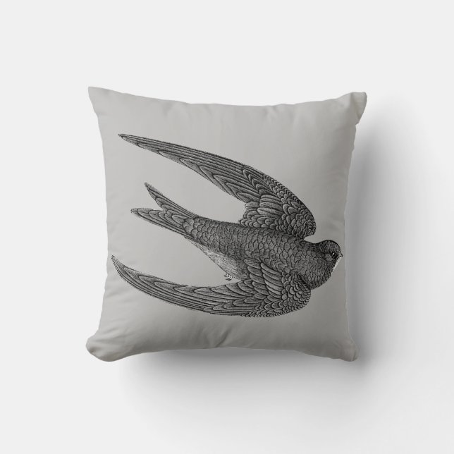 Swift Bird Throw Pillow (Front)