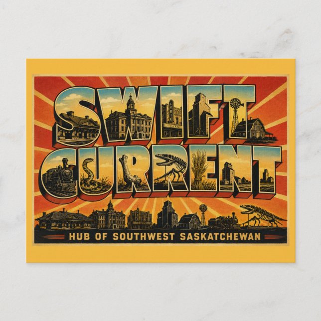 Swift Current Saskatchewan Southwest Hub Postcard (Front)