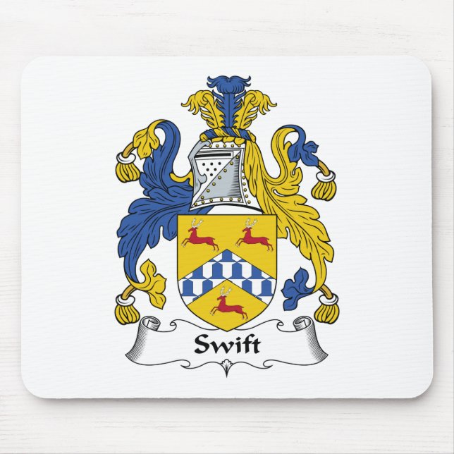 Swift Family Crest Mouse Mat (Front)
