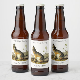 Swift Fox (Vulpes Velox) from Audubon's Quadrupeds Beer Bottle Label