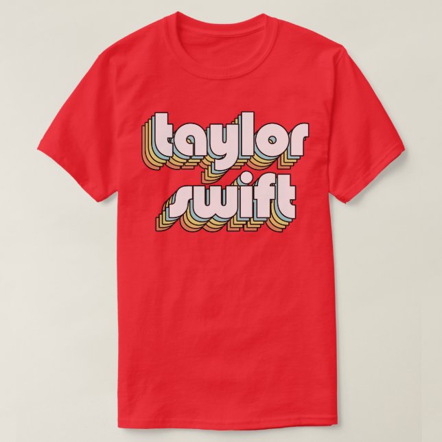 Swift Retro Rainbow Typography Faded Style T-Shirt (Design Front)