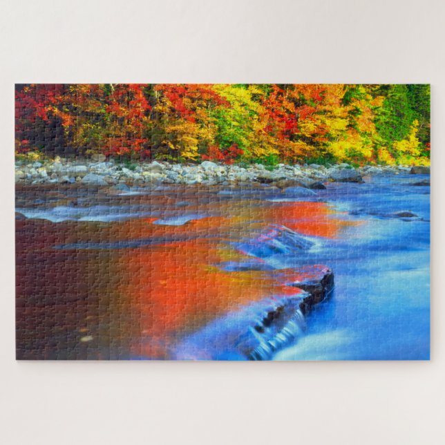 Swift River reflecting autumn colours Jigsaw Puzzle (Horizontal)