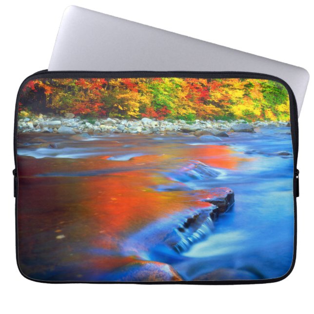 Swift River reflecting autumn colours Laptop Sleeve (Front)