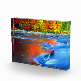 Swift River reflecting autumn colours Photo Block
