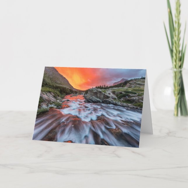 Swiftcurrent Falls | Glacier National Park Montana Card (Front)