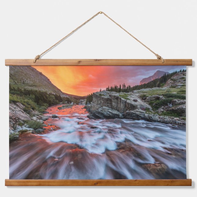 Swiftcurrent Falls | Glacier National Park Montana Hanging Tapestry (Front)