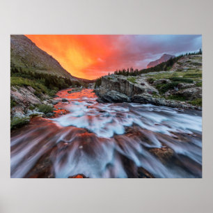 Swiftcurrent Falls   Glacier National Park Montana Poster