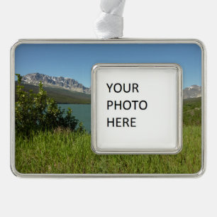 Swiftcurrent Lake at Glacier National Park Silver Plated Framed Ornament