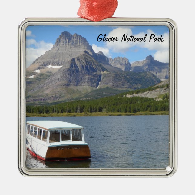 Swiftcurrent Lake - Glacier National Park Metal Tree Decoration (Front)