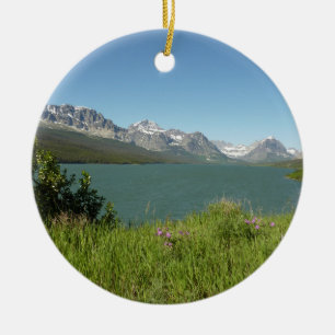 Swiftcurrent Lake View at Glacier National Park Ceramic Tree Decoration