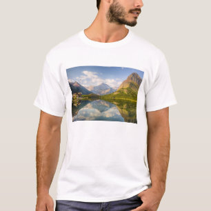 Swiftcurrent Lake with Many Glacier hotel and T-Shirt