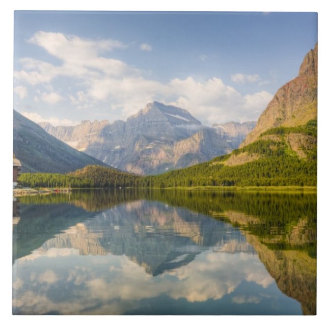 Swiftcurrent Lake with Many Glacier hotel and Tile (Front)