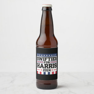 Swifties for Kamala Harris 2024 Vote Support Beer Bottle Label