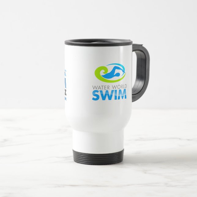 Swim Alcatraz Coffee Travel Mug (Front Right)