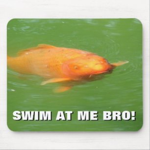 Swim At Me Bro! Koi Fish Mouse Pad