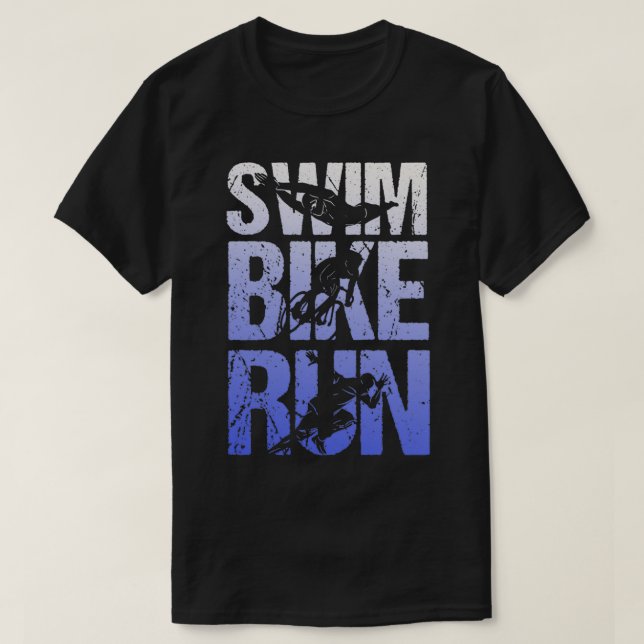 Swim Bike Run 14 T-Shirt (Design Front)