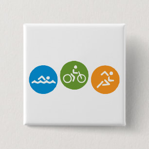 Swim Bike Run 15 Cm Square Badge