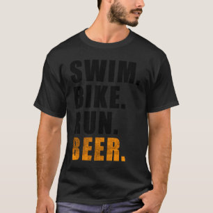 SWIM BIKE RUN BEER TRIATHLETE TRIATHLON SPORT MENS T-Shirt