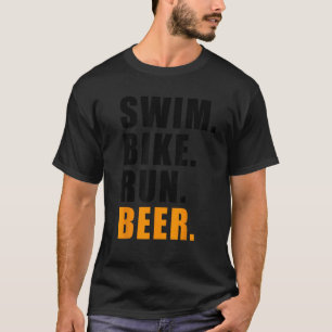 SWIM BIKE RUN BEER TRIATHLETE TRIATHLON SPORT MENS T-Shirt