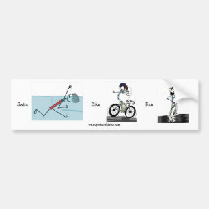 Swim Bike Run bumper sticker
