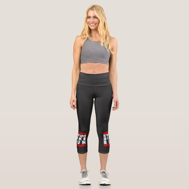 SWIM BIKE RUN   CAPRI LEGGINGS (Front)