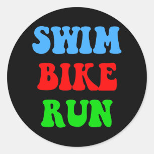 Swim Bike Run Classic Round Sticker