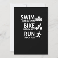 Swim Bike Run Daddy - Funny Triathlon Dad T-Shirt