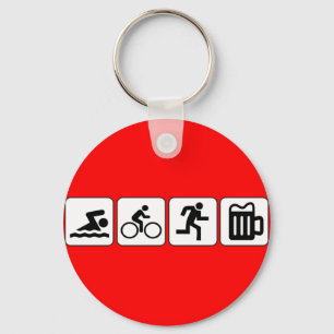 Swim Bike Run Drink Key Ring