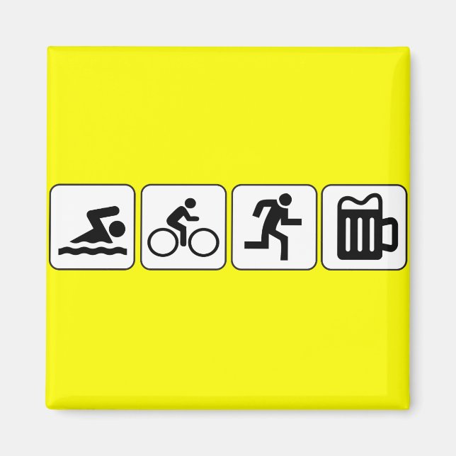 Swim Bike Run Drink Magnet (Front)
