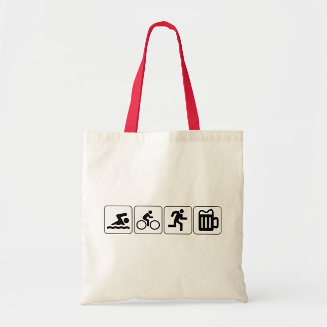 Swim Bike Run Drink Tote Bag (Front)