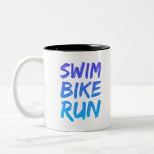 Swim Bike Run great design Two-Tone Coffee Mug