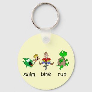 Swim Bike Run Key Ring