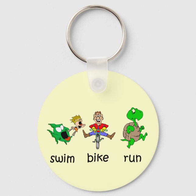 Swim Bike Run Key Ring (Front)