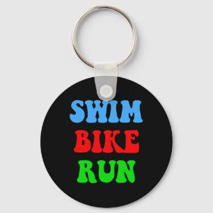 Swim Bike Run Key Ring