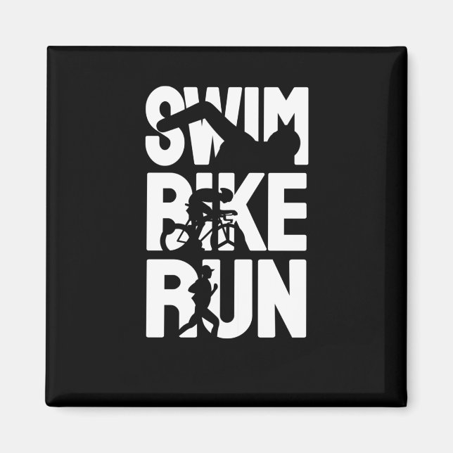 Swim Bike Run Magnet (Front)