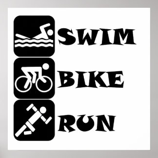 Swim Bike Run Poster