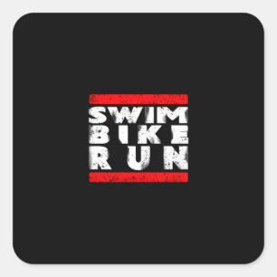 SWIM BIKE RUN SQUARE STICKER