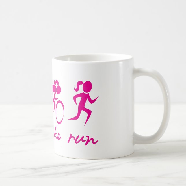 Swim Bike Run Tri Girl Coffee Mug (Right)