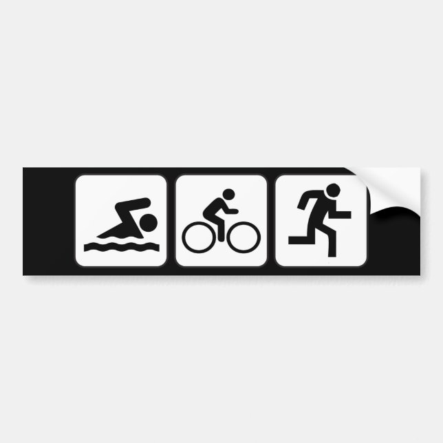 Swim, Bike, Run - Triathlon Bumper Sticker (Front)