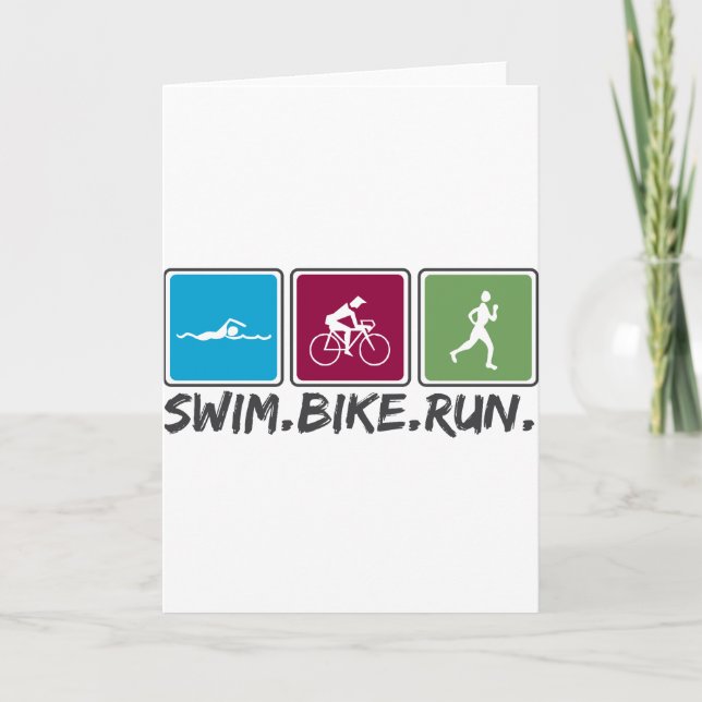 swim bike run (triathlon) card (Front)