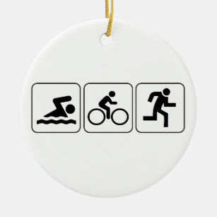 Swim, Bike, Run - Triathlon Ceramic Tree Decoration