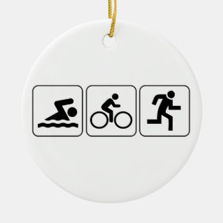 Swim, Bike, Run - Triathlon Ceramic Tree Decoration