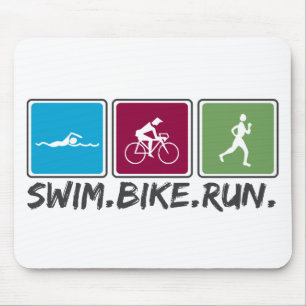 swim bike run (triathlon) mouse mat
