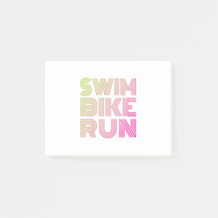 Swim Bike Run, Triathlon Post-it Notes