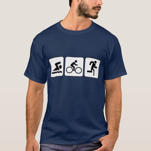 Swim, Bike, Run - Triathlon T-Shirt (Front)