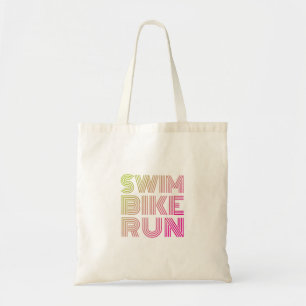 Swim Bike Run, Triathlon Tote Bag