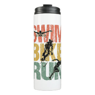 Swim Bike Run - Vintage Triathlon Thermal Tumbler