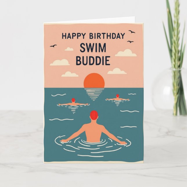 Swim Buddy Birthday Card (Front)